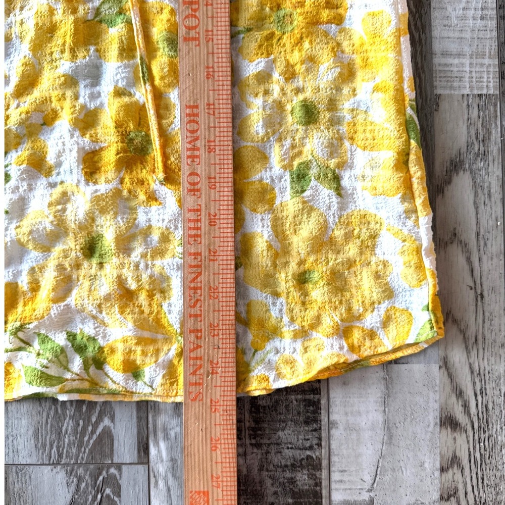 Haver London Yellow Floral Seersucker Blouse Medium Cottagecore Vibrant Summer - Picture 9 of 9